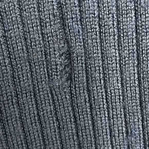 Lululemon Poncho Sweater One Size Blue Ribbed Merino Wool Knit Wrap Cape Boho - Picture 9 of 10